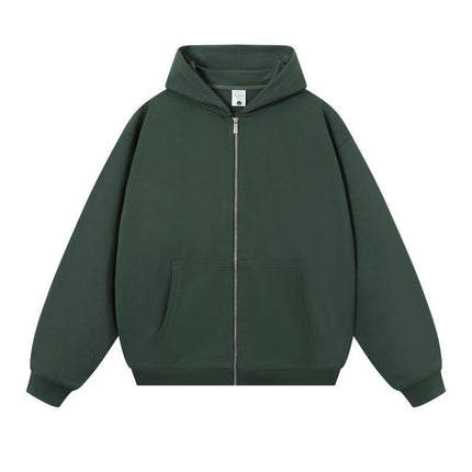 Trendy Brand Heavyweight 400g Terry Crewneck Sweatshirt Couple Pullover Autumn and Winter Thickened Coat Solid Color Loose Unisex Top