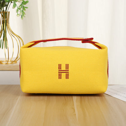 Simple Portable Cosmetic Bag Travel Portable Canvas Bag European and American Style Waterproof and Dustproof Storage Bag Large Capacity Wash Bag