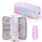 Oxford cloth double pen case [starry sky pink]