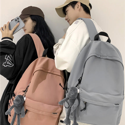 Backpack Men's and Women's Simple Large Capacity Travel Backpack Women's Casual Trendy Cool Junior High School Student Senior high school College Student Schoolbag