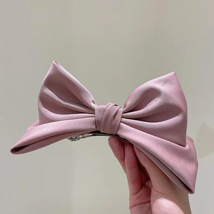 Summer big bow ribbon hairpin women's high-grade back head top clip spring clip hairpin clip hair accessories 17cm