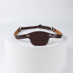 Dark brown leather elastic band