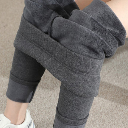 2024 winter fleece-lined warm leggings 95 cotton lining non-inverted velvet one plus fat increase high waist stretch pants