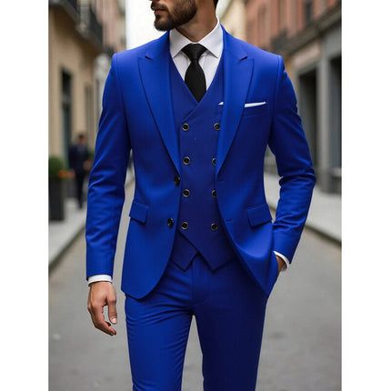Foreign Trade Cross-Border Youth Slim-Fit Suit Set Men's Suit Three-Piece Set Wedding Dress Groomsmen