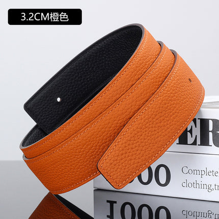 Guangzhou belt manufacturers spot wholesale headless layer cowhide smooth buckle leather pure cowhide pants belt does not take the lead