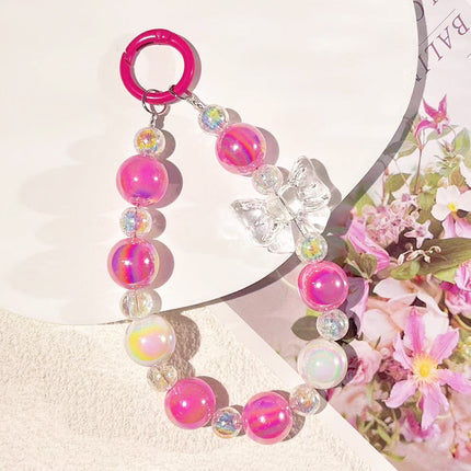 Colorful Shell Candy Color Wings Love Beaded Mobile Phone Chain Handbag Jewelry Hanging Key Chain