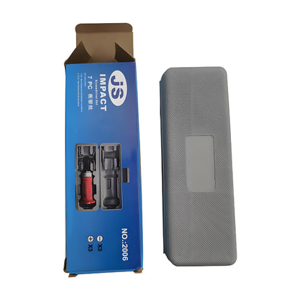 Cross-border plastic box 7 pieces of impact batch screwdriver set sleeve impact batch positive and negative impact screwdriver set percussion