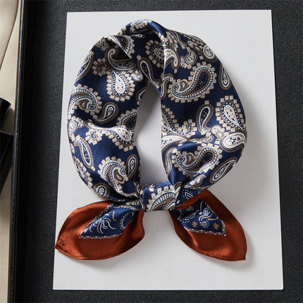 100% Silk Scarf, High-End Hangzhou Silk Small Square Scarf, Spring & Fall Versatile Neck Protection Decorative Shirt Professional Scarf