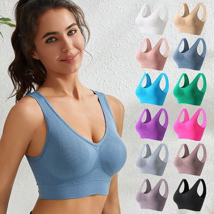Bra Women's No Rings Sexy Gather Beautiful Back Yoga Vest plus size European and American Cushion Fitness Running Yoga Underwear