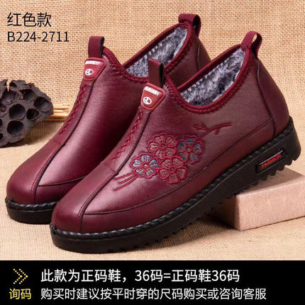 Mom's Shoes, Winter Fleece-Lined Shoes, Women's Cotton Shoes, Non-Slip and Warm, Elderly Women's Shoes, Winter Fleece-Lined, Non-Slip
