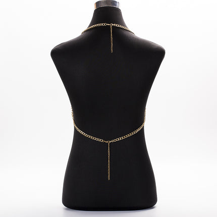 European and American Exaggerated Aluminum Chain Multi-layered Tassel Body Chain Women's Fashion Nightclub Dance Performance Disco Clothing Body Chain