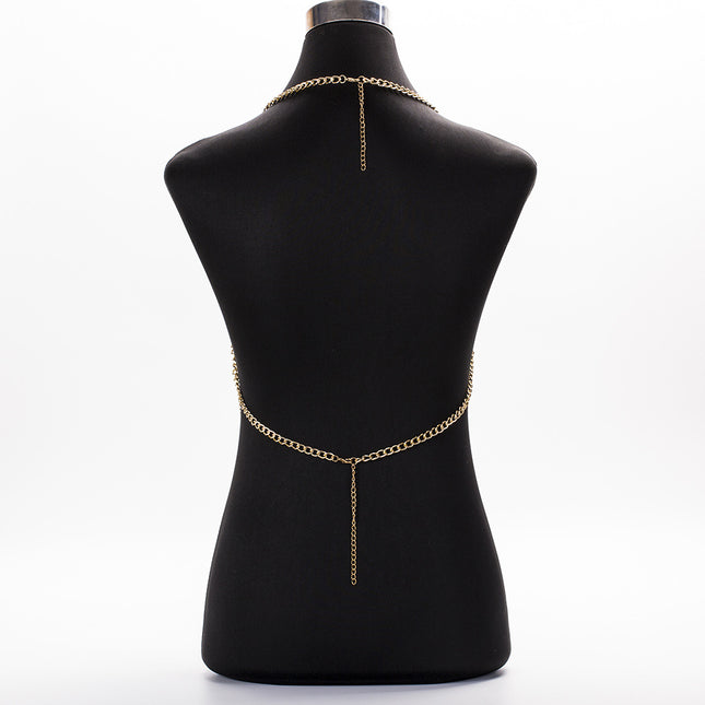 European and American Exaggerated Aluminum Chain Multi-layered Tassel Body Chain Women's Fashion Nightclub Dance Performance Disco Clothing Body Chain