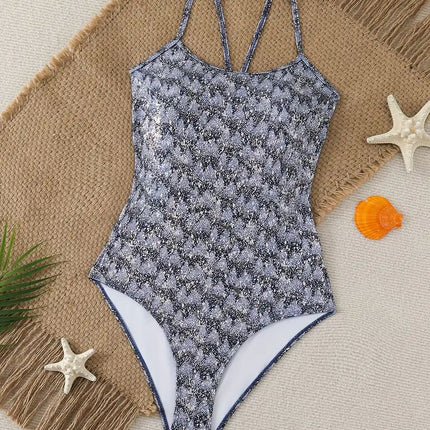 2025 New Swimsuit Women's Triangle One-piece Racing Professional Training Fashion dark blue Cedar Swimsuit