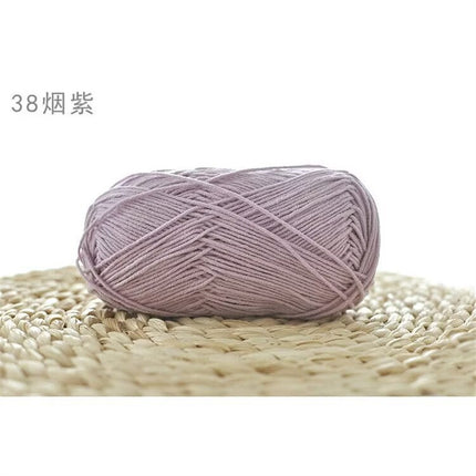 Xuefeier 4-Strand Milk Cotton Wool Ball 4-Strand Combed Cotton Thread Does Not Ball Baby Hand-Knitted DIY Cute Doll