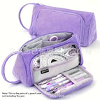 Corduroy triangular pencil case [purple]