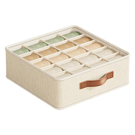 Light Luxury Tianshan Hemp Intimates Storage Box Bedroom Drawer Wardrobe Sock Storage Box Multi-Functional Wardrobe Storage Box