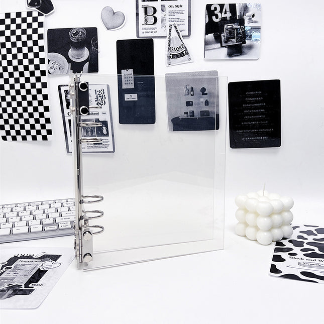 A5 hand ledger diy detachable binder 6 hole acrylic loose-leaf book HD transparent notebook shell wholesale