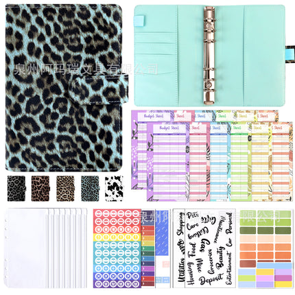 Amazon Cross-border A6 Leopard Macaron Notebook Loose-leaf Creative Cash Deposit Book Budget Plan Book