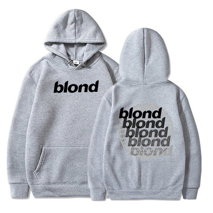 Amazon Autumn and Winter Pullover Sweater Blond Printed Loose Hoodie New European and American Men's Casual All-match