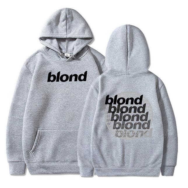 Amazon Autumn and Winter Pullover Sweater Blond Printed Loose Hoodie New European and American Men's Casual All-match