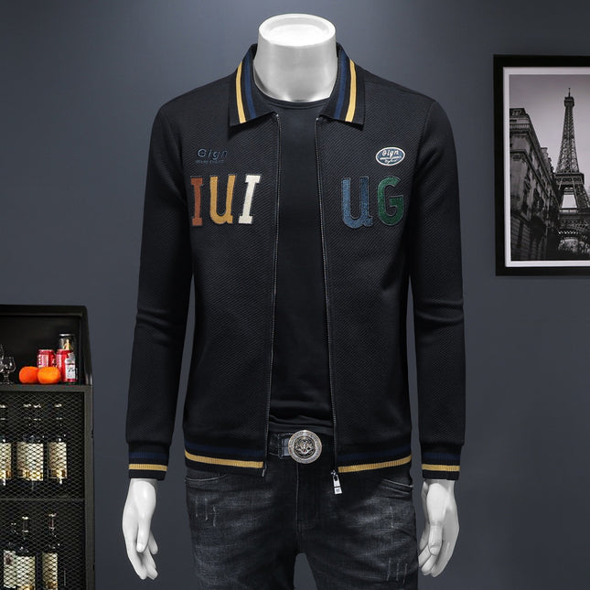 Iuiug Brand Autumn New Sweatshirt Sports Casual Trendy Bee Embroidery Sports European and American Fashion Men's