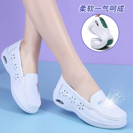 Shoes Women's Summer Spring and Autumn Air Cushion Soft Sole White Medical Shoes Thick Sole Increased Breathable Not Tired Feet