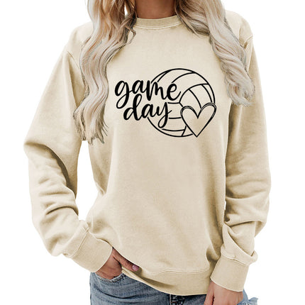 Cross-border supply of foreign trade in Europe and the United States game day printed round neck women's jacket sweater coat European size plus size
