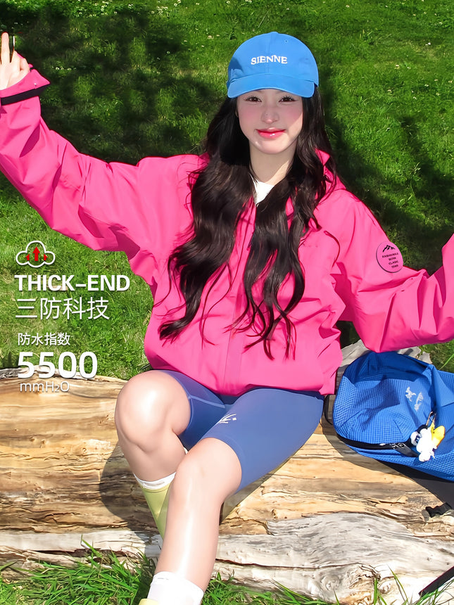 Luotuo Same Style Rose Red Jacket for Women 2025 New Outdoor Windproof Three-In-One Super Nice Little Jacket