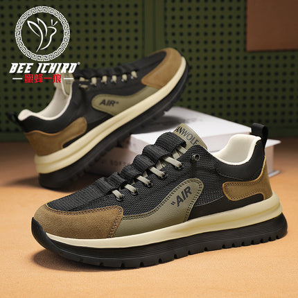 Bee Wolf Flagship Store High-End New Model 2026 Spring/Summer Men's Shoes Fashionable Mesh Breathable Sports Soft Sole Casual Shoes