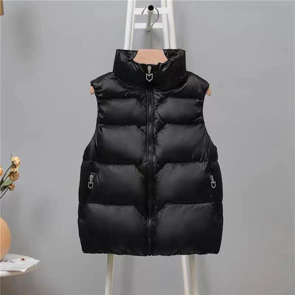 Women's Short Vest 2025 Autumn and Winter New Korean Style Loose Slimming Thick Cotton Vest Jacket Trendy