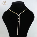 749j gold zircon necklace