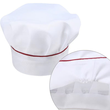 Chef Hat White Food Kitchen Breathable Mesh Workshop Dustproof Work Cap Adjustable Mushroom Hat Unisex
