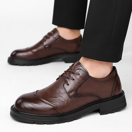 Factory Direct Explosions Big Shoes Business Casual Leather Two-layer Cowhide Dress Shoes Fashion Joker Men's Shoes