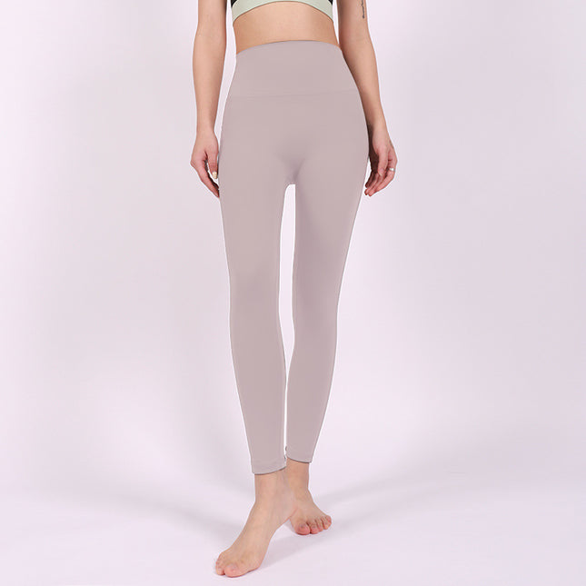 Autumn and Winter Brushed Yoga Fitness Naked-Feel Tight High-Waisted Tummy Control Sports Leggings Women's Running Cycling Butt-Lifting Yoga Pants