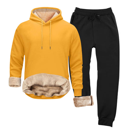 AliExpress cross-border autumn and winter new fleece-lined hooded sweater suit Europe and the United States leisure pullover hoodie foreign trade men's clothing
