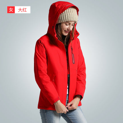 Cross-Border Smart Heating Clothing, New Fashion Couple Cotton Clothing, Men's Waterproof Clothing, Windproof and Warm Mountaineering Clothing