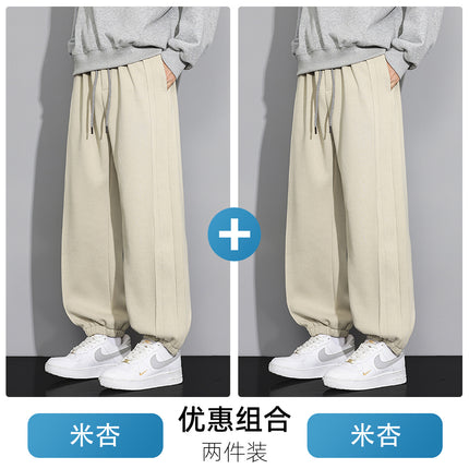 Nasa2025 Spring and Autum New Loose Slimming Look Leggings Men's Plus Size Cotton Casual Sweatpants