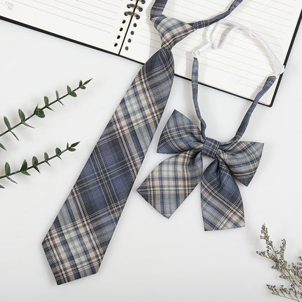 Japanese and Korean striped jk/dk college style men's and women's red cyanotic gray blue shirt accessories tie-free collar suit