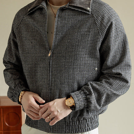 Plus-Size Men's Trendy Lapel Jacket Coat for Big Guys, Loose Outerwear for Spring and Autumn, High-End Feel