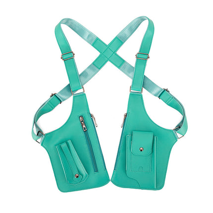 Factory Leather Strap Armpit Shoulder Bag for Men and Women Outdoor Square Bag Multifunctional Tactical Vest Mobile Phone Bag