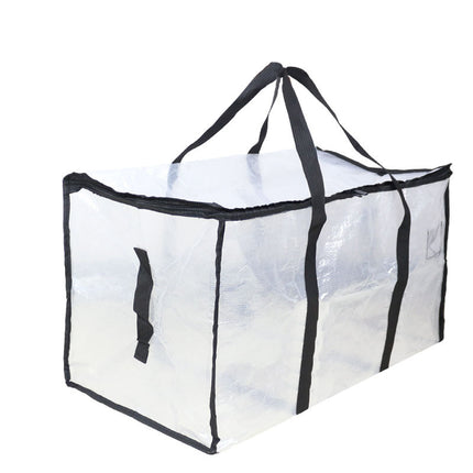 Cross-border pe portable transparent woven bag moving large capacity storage bag cotton quilt storage bag luggage bag packing bag