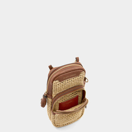 2025 New Summer Women ANYA Raffi Grass Woven Mobile Phone Bag Small Square Bag Women's Shoulder Bag Crossbody Bag