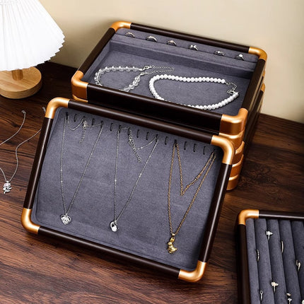 Light Luxury Gold Rounded Jewelry Display Tray for Jewelry, Necklace, and Ring Display