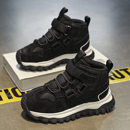 Boys' sneaker 2024 Fall/Winter New Mid-Large Children's Non-Slip Soft Bottom High-top Torre Shoes Boys' Trendy Running Shoes