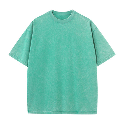 Digital direct spray washing cotton short sleeve custom retro distressed men's and women's class clothes work clothes custom