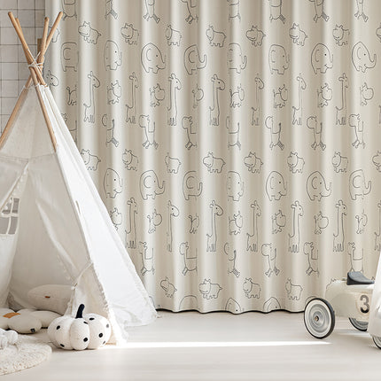 Children's Curtains with Digital Printing on Black Gold Base Fabric, Light Luxury Style for Bedroom and Living Room, Thickened New Model, Shaoxing Curtains, Blackout Wholesale