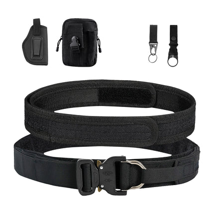 Cross-Border Nylon Double-Layer Thickened Tactical Belt Military Fans Outdoor Multi-Functional Quick-Release Buckle Security Combat Belt Set