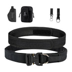 Black - belt + waist bag + keychain + water bottle buckle + holster five-piece set