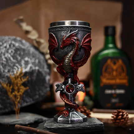 Cross-border New Product An Evil Dragon Wine Glass Western Dragon Stainless Steel Wine Glass 3D Three-dimensional Dragon Warrior Goblet