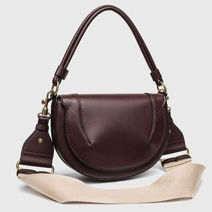Z Family Cross-border Fashion 2025 New Contrast Color-striped Handheld Crossbody Clamshell Hard Bag Women's Shoulder Saddle Bag